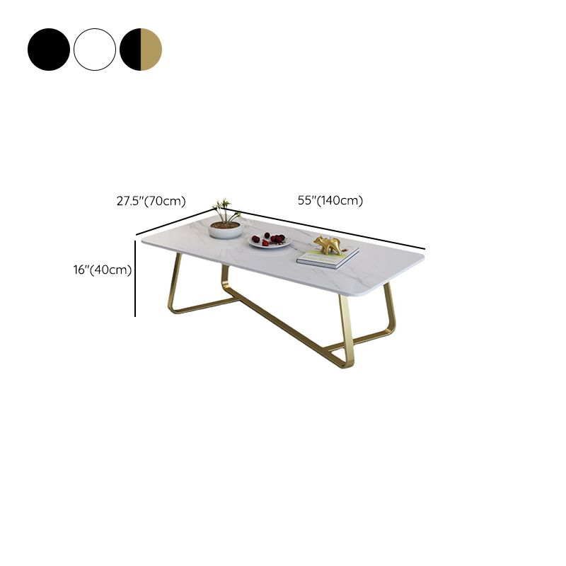 Slate Rectangle Coffee Table Abstract Base Type Single Cocktail Table