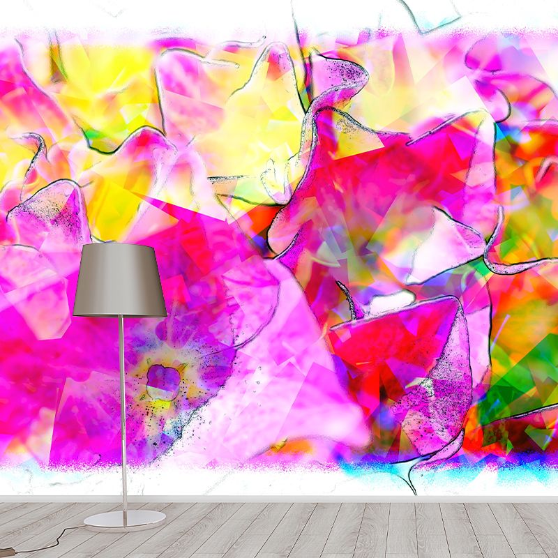 Abstract Illustration Mural Mildew Resistant Wallpaper Sleeping Room Wall Mural