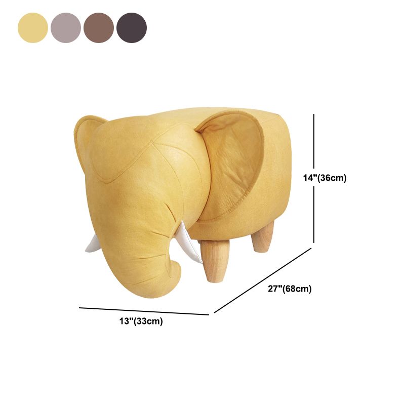 Contemporary Faux Leather Upholstered Ottoman Specialty Shape Pouf