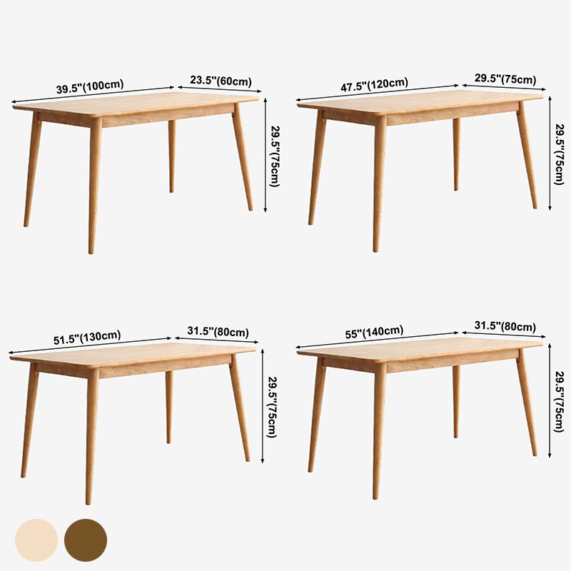 Rectangle Wooden Dining Table Modern Balata Wood Table with 4 Legs for Restaurant