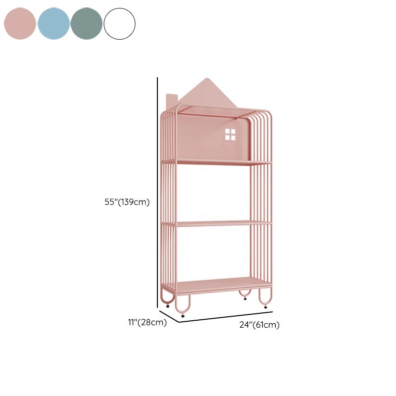Scandinavian Open Back Bookshelf Freestanding Metal Book Shelf with Storage Space