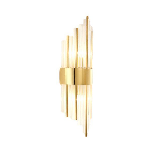 2-Bulb Postmodern Style Crystal Wall Mounted Lamp for Corridor Half Shade Wall Light Fixture