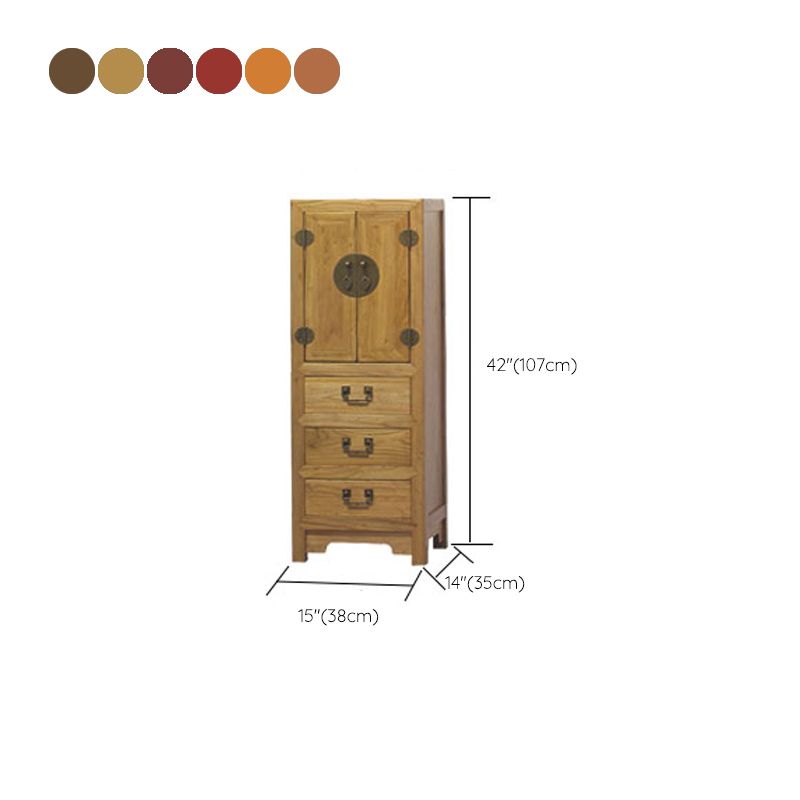 Modern Solid Wood Accent Chest Standard Ring Pulls Accent Cabinet