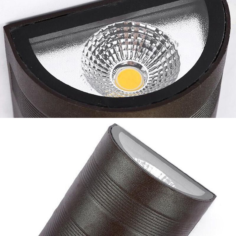 Lampada metallica a metà cilindro lampada rondella moderna in stile moderno 2 teste nere a parete montata in illuminazione calda/bianca