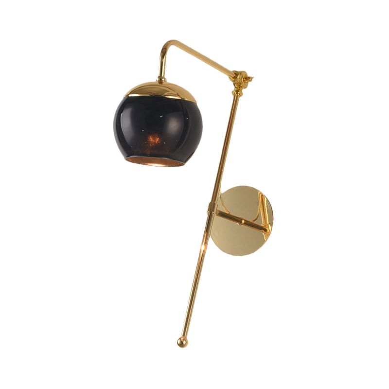 Postmodern Persimmon Swingarm Wandlicht Zwart/helder glas 1-licht kantoor SCONCE-verlichting in goud