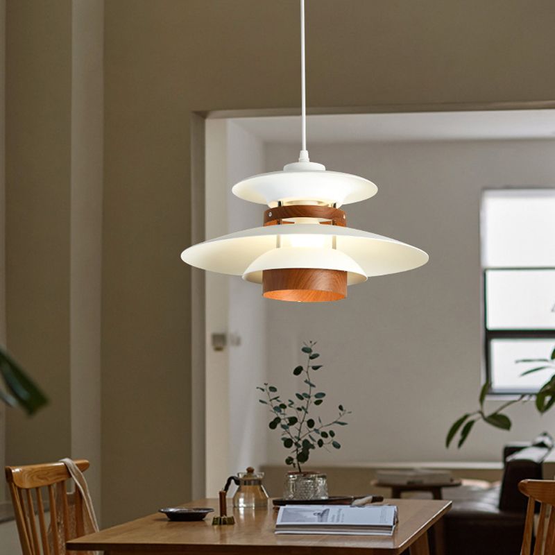 Éclairage suspendu de forme unique Métal de style moderne 1 pendentif léger avec bois