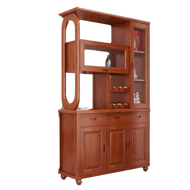 Rectangle Solid Wood 76.77" Tall Accent Cabinet with Drawers and Doors