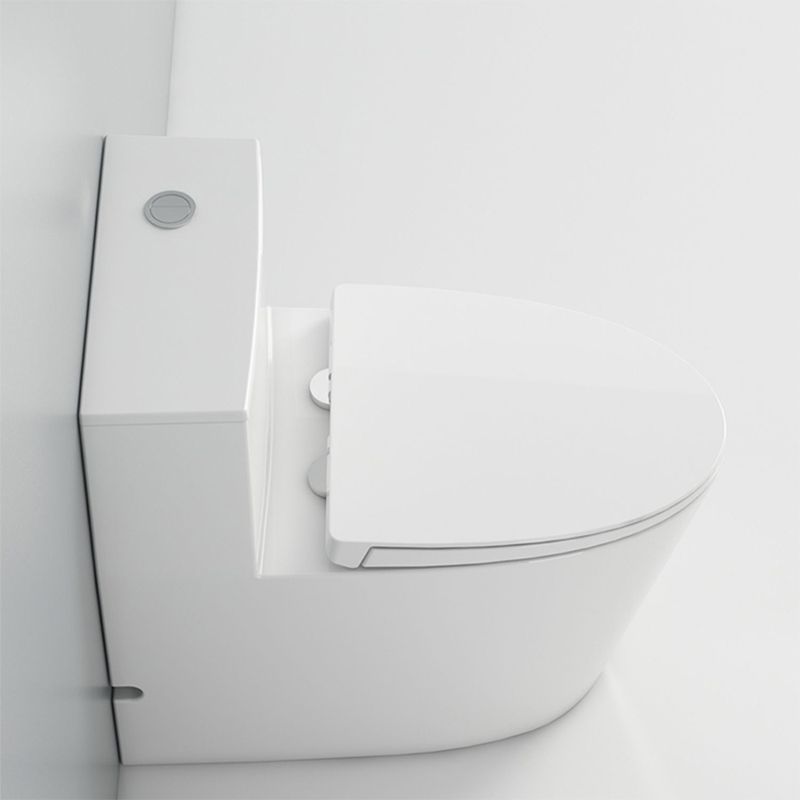 Modern White Floor Mount Toilet Slow Close Seat Included Toilet Bowl for Bathroom
