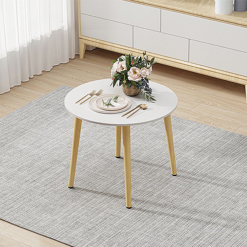 Modern Style Density Plank Wood/white Top Solid Wood Leg Coffee Table