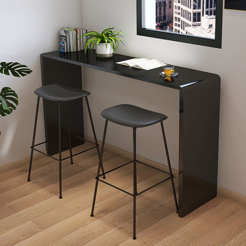 Contemporary Contoured Seat Armless Bar Stools with Metal Legs