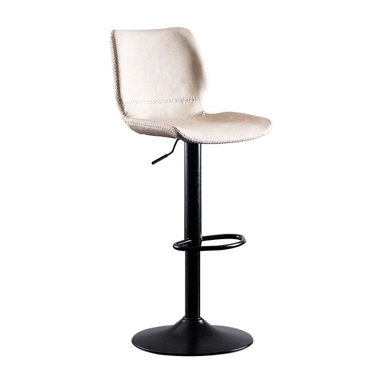 Rotating Leather Seat Barstool Nordic Style Black Pedestal Bar Stool for Dining Room