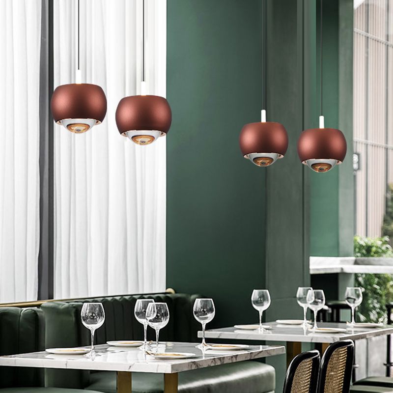 Round Metal Hanging Pendant Light Nordic LED Suspension Pendant Light