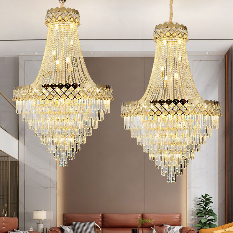 Lampadario in perline di cristallo luce tradizionale stile tradizionale lampadario appeso per soggiorno