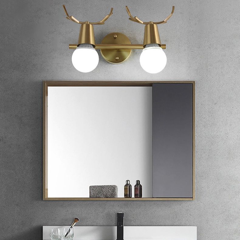Antler-shaped Vanity Wall Light Nordic Light Extravagant Style Copper Vanity Lamp