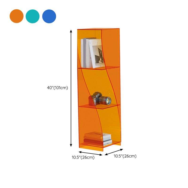 Modern Style Closed Back Bookshelf Vertical Acrylic Bookcase