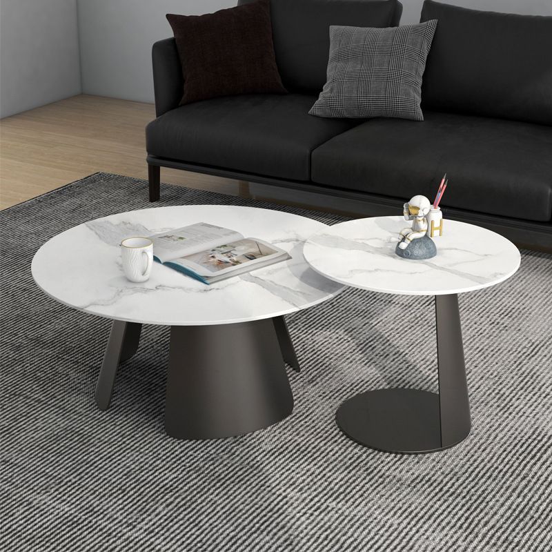 3 Legs Base Cocktail Table Rock Top Metal Base Rectangle Coffee Table