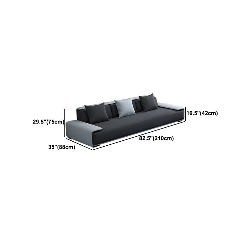 Scandinavian Velvet 3/4-seat Sectional Pillow Top Arm Sectional