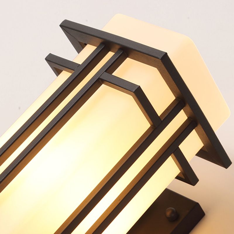 Luz de pared de vidrio de forma cuadrada estilo moderno 1 lámpara de montaje de pared ligera en negro