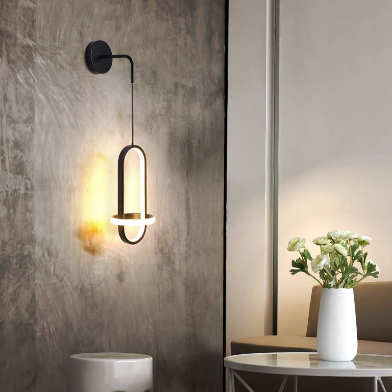 2-Lights Metal Geometric Wall Light Modern Hanging Wall Sconce for Bedroom