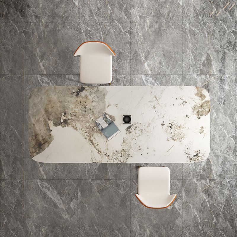 Glam Dinette Set with Leather Chairs 1/2/3/4/5 Pieces Glossy White Dining Table Set