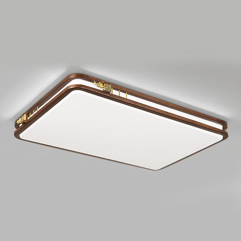 Geometric Flush Mount Fixture Modern Wood Flush Light for Living Room