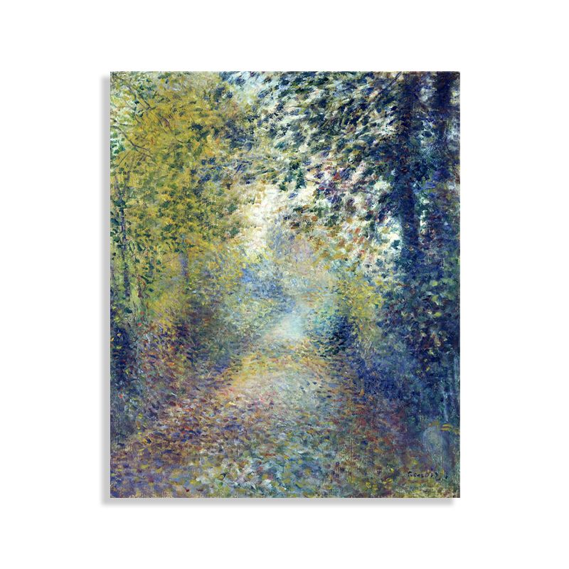 Oil Painting French Country Canvas Forest Trail in Green, Multiple Sizes Available