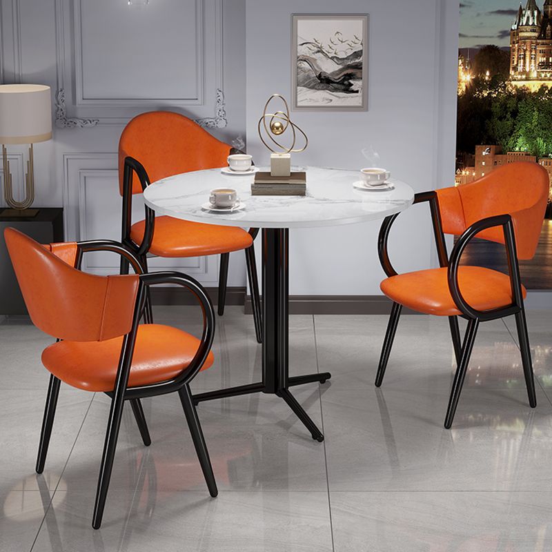 Stone Dining Table Traditional Luxury Dining Site Table with Tripod Base