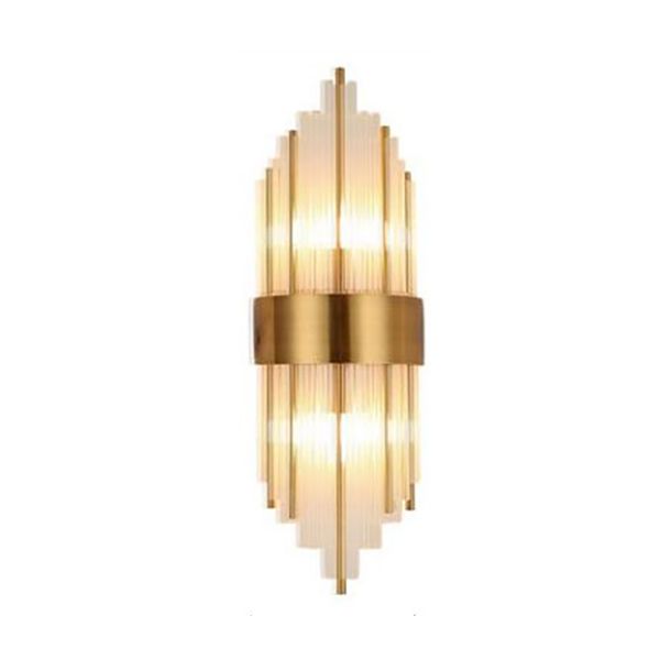 Geometrischer Schatten 2-Lights Wandleuchten Moderner Kristallwandmontageleuchte in Gold