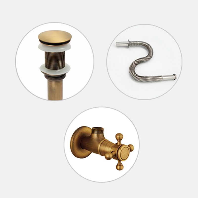 Glam Vessel Faucet 1 Hole Bathroom Faucet with 2 Cross Handles