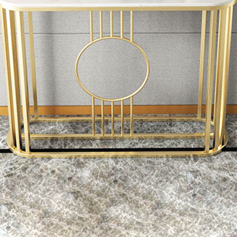 31.5" Tall Glam Console Table 1-shelf Marble Accent Table for Hall