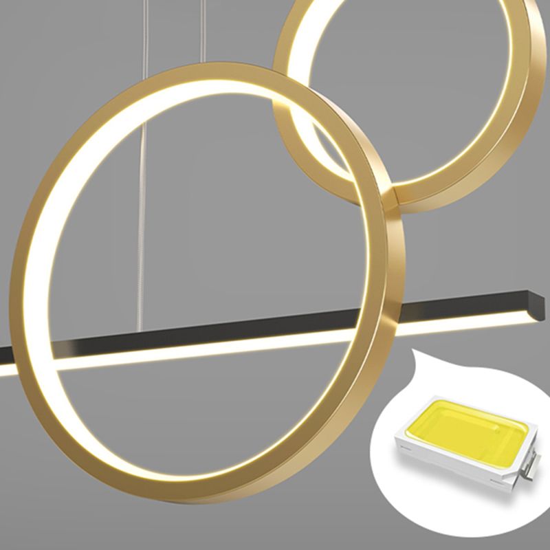 Black and Gold LED Island Pendant Light in Modern Creative Style Wrought Iron Ceiling Light with Aluminium Lamp