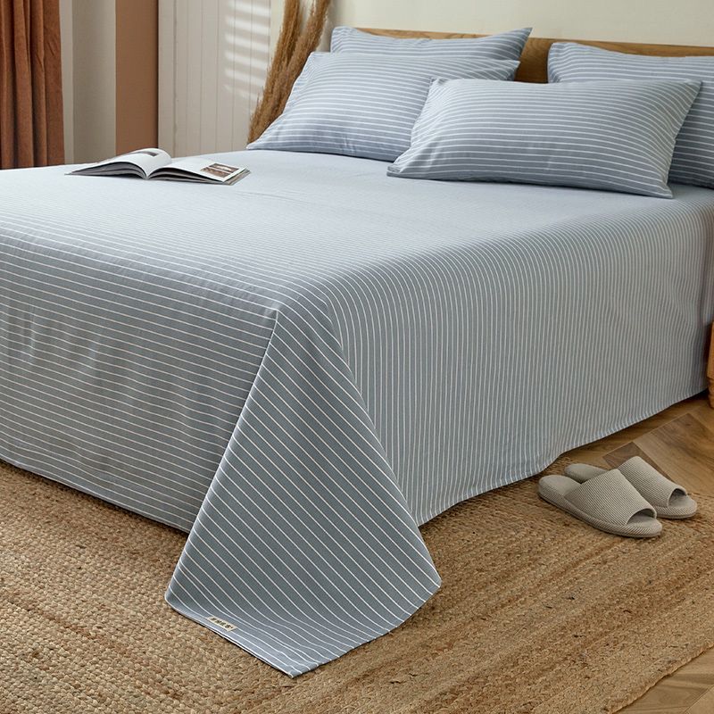 Vintage Bed Sheet Striped Print 100 Cotton Fade Resistant Bed Sheet