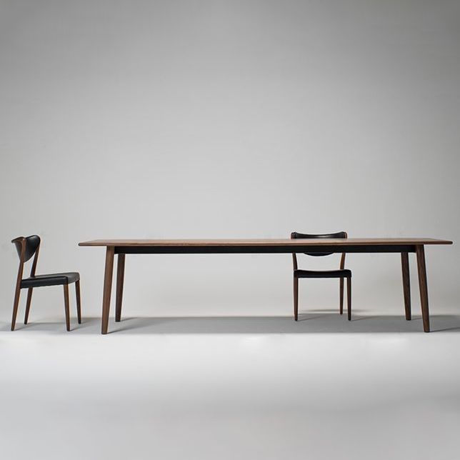Rectangle Modern Dining Table Solid Wood Fixed Table for Restaurant