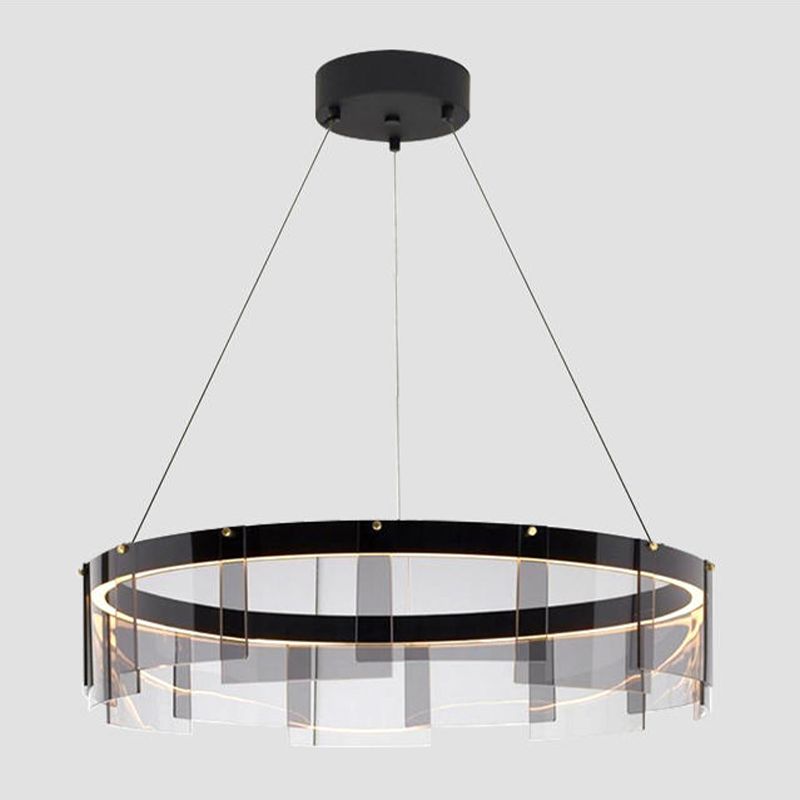 Moderner Stil runder Schatten hängend hängendes Glas Metall Anhänger Licht für Wohnzimmer