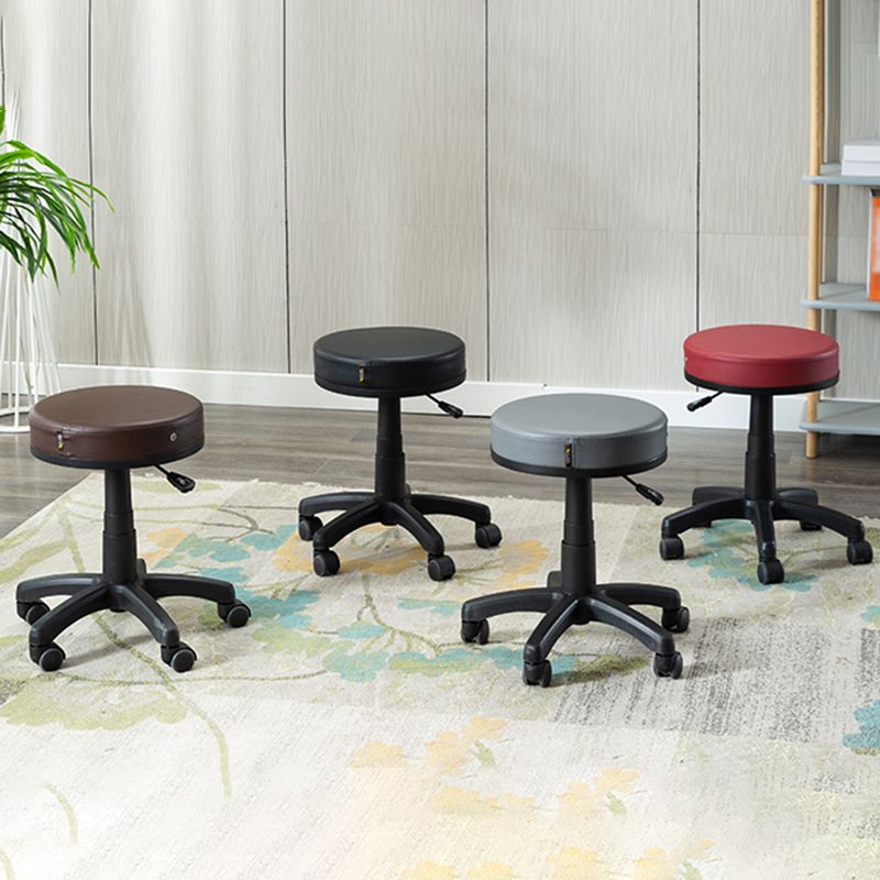 Contemporary Swivel Adjustable Height Bar Stool Indoor Bar Stool with Backless