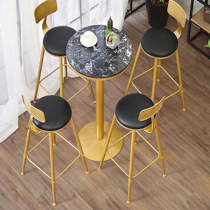 Glam Style Pub Table Round Bar Height Bar Table for Indoor Use
