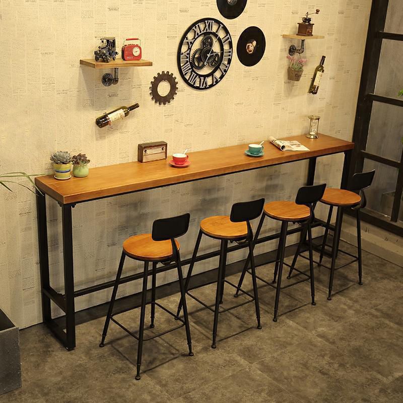 Industrial Style Rectangle Counter Table Wooden Counter Table for Kitchen