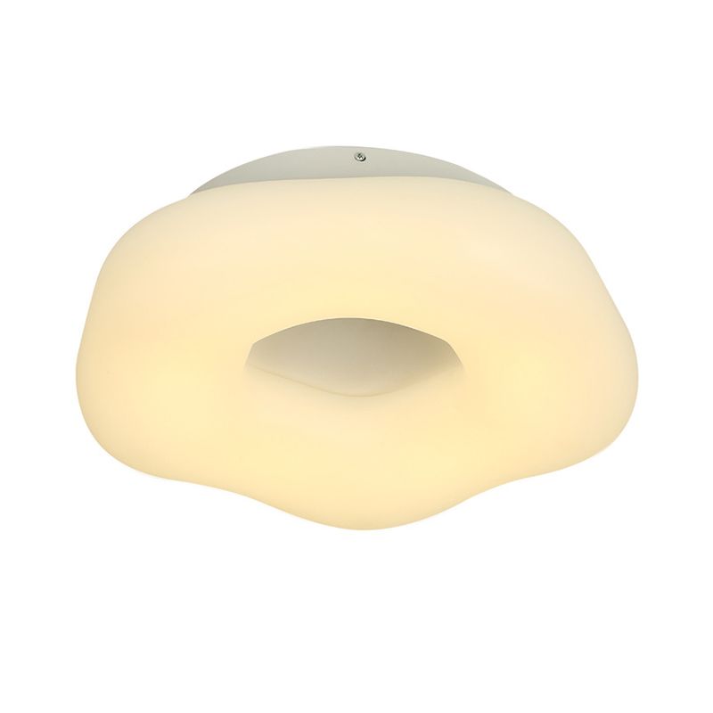 Doughnut Flushmount Light Nordic Acrylic LED Kid-Bedroom Flush Mount Fixture in White/Blue/Pink