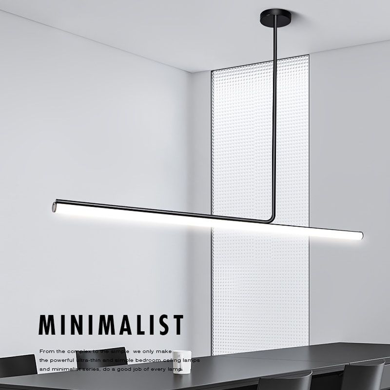 Modern Strip Chandelier Lighting Metal LED Dining Room Island Chandelier