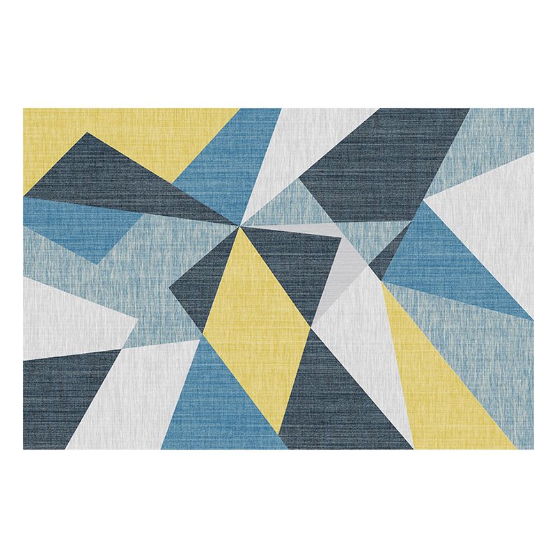 Beige Modern Carpet Geometric Polyester Carpet Washable Carpet for Drawing Room