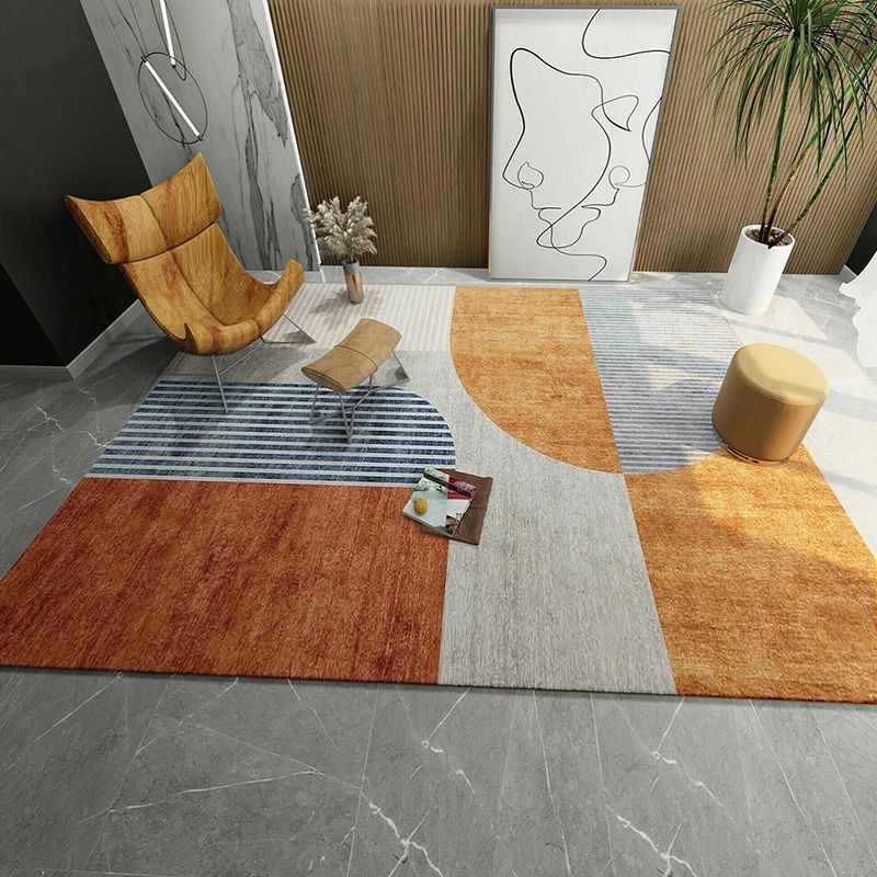 Prachtig polyester tapijt Moderne oranje Tape woonkamer vloerkleed met niet-slipachter