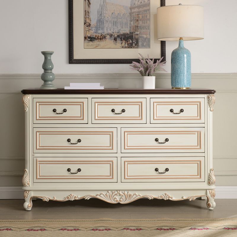 Traditional Storage Chest Solid Wood Dresser with 4/5/6/7 Drawers