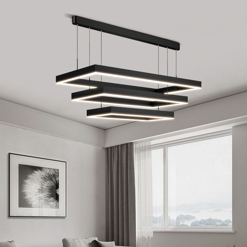 Multiple Squares Chandelier Lights Modern Black Chandelier Metal Orb Chandelier