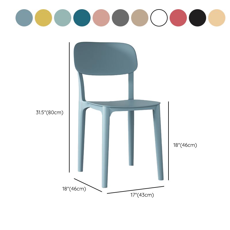Nordic Backrest Stackable Acrylic Chair with Acrylic Legs for Dining Room