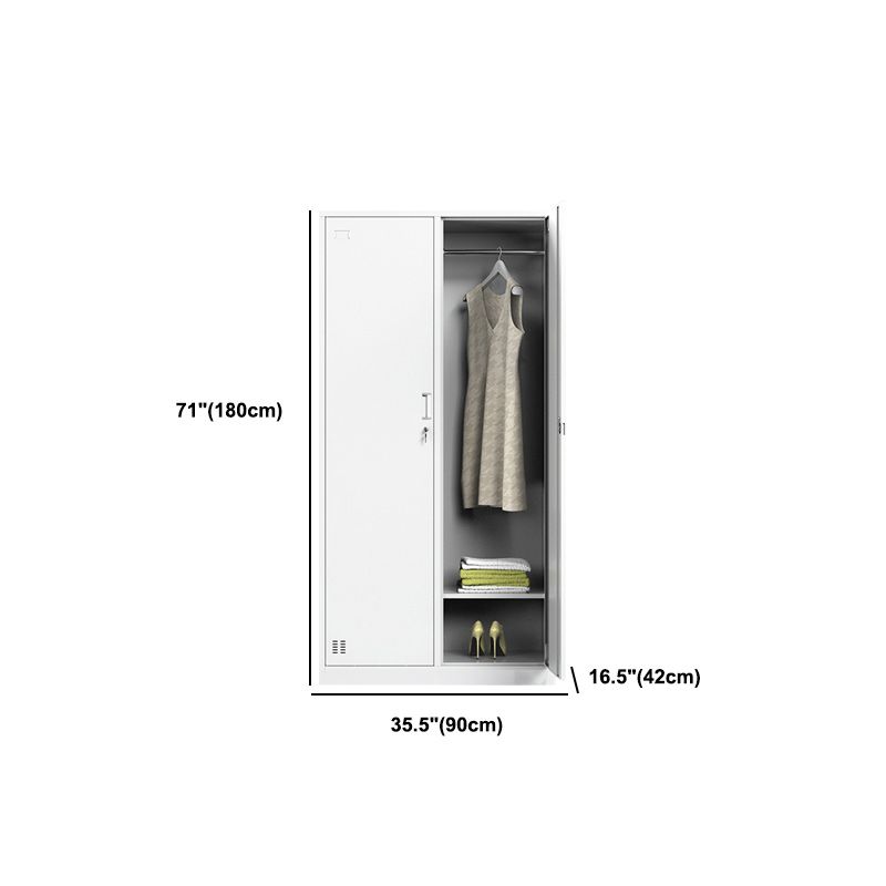 Steel White Storage Cabinet Contemporary Cabinet with Hinged Door