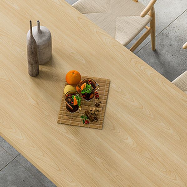 Solid Wood and Acrylic Dinner Table Modern Fixed Table Double Pedestal Dining Table