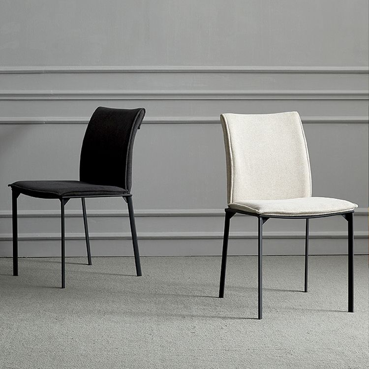 Silla de comedor de estilo moderno, sillas laterales sin brazos de comedor de metal para cocina