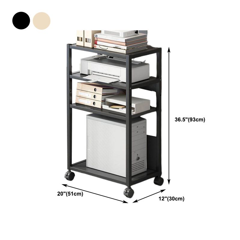 Contemporary Style Bookshelf Casters Bookcase for Study Room and Office