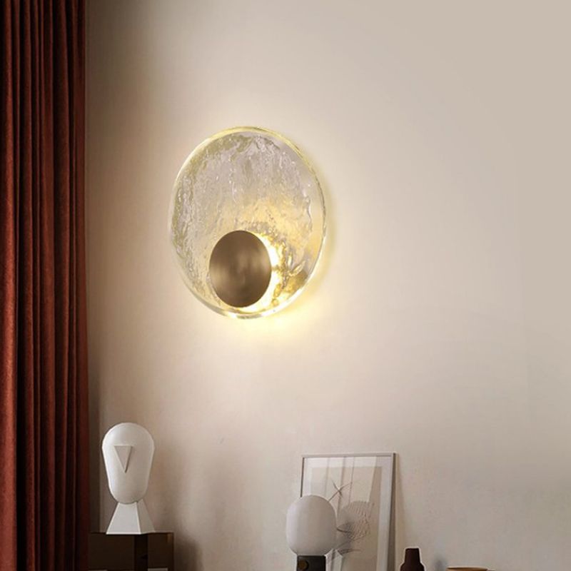 Modern Crystal Shade Wall Lighting Fixtures 1-Light Wall Lamp for Bedroom