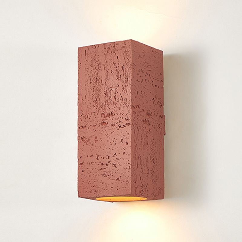 Nordic Style Wall Light Rectangle Shape Wall Lamp with Resin Shade for Bedroom